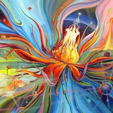 Цветок, Рыбка, цвет