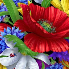 Схема вышивки «цветы»