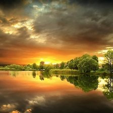 Схема вышивки «закат»