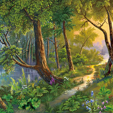 Схема вышивки «сказочный пейзаж»