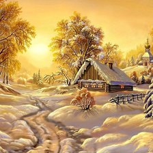 Схема вышивки «зимний пейзаж»