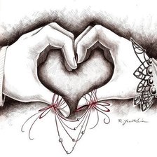 Схема вышивки «Красная нить любви»