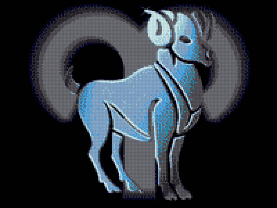 Знак зодиака Овен - овен, знак зодиака, вышивка, крестиком - предпросмотр