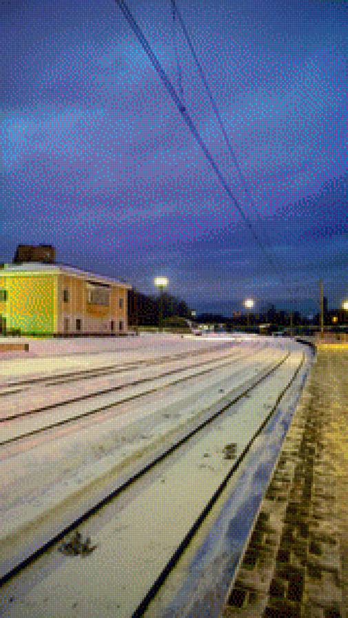 Вечерний полустанок - поезда, транспорт, вокзалы. железная дорога - предпросмотр