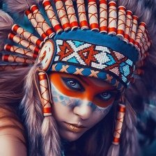 Схема вышивки «Индеанка»