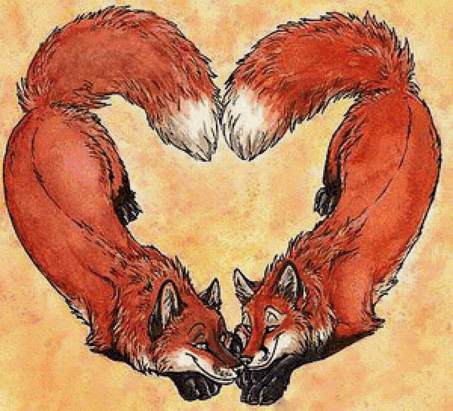 лискина любовь - лиса, сердце - предпросмотр