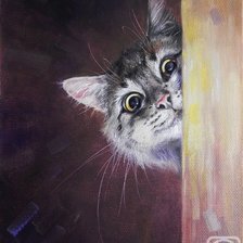 Схема вышивки «Любопытный котик (Юлия Неприятель)»