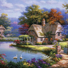 Схема вышивки «Домики»