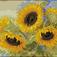 Схема вышивки «Подсолнухи»
