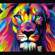 Схема вышивки «Неоновый лев»