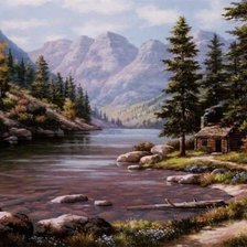 Схема вышивки «Горный пейзаж»