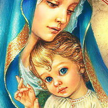 Схема вышивки «Мадонна с младенцем»