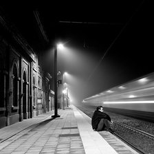 Схема вышивки «ночной перрон»