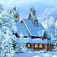 Схема вышивки «домик  сказка»