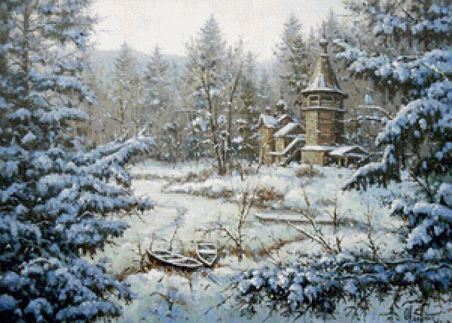 зимний пейзаж - пейзаж, лес, зима - предпросмотр