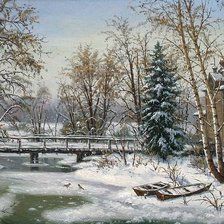 Схема вышивки «деревенский пейзаж»