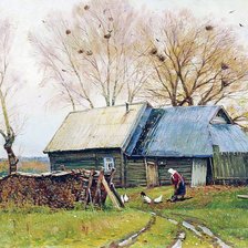 Схема вышивки «деревня»