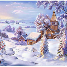 Схема вышивки «Зимний пейзаж»