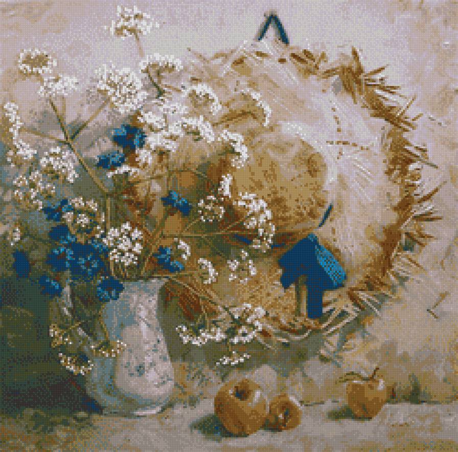 Соломенное утро - шляпа, соломенноая шляпа, натюрморт - предпросмотр