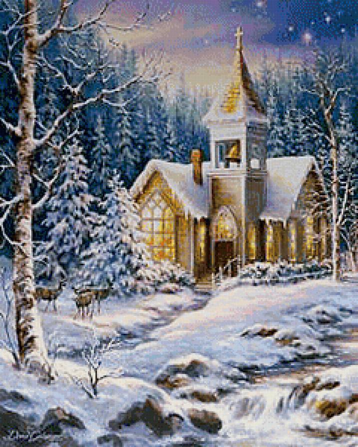 Сказочный домик - вышивка крестом - предпросмотр