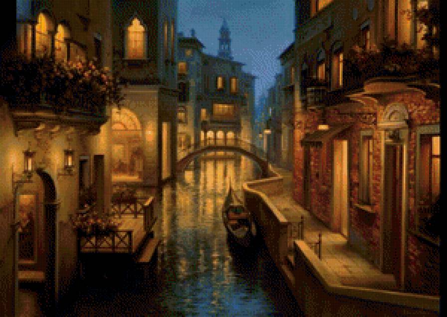 Городской пейзаж - вышивка крестом - предпросмотр