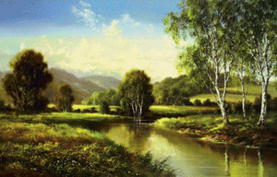 Пейзаж - вышивка крестом - предпросмотр