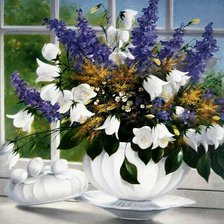 Схема вышивки «букет на окне»