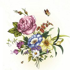 Схема вышивки «винтажный букетик»