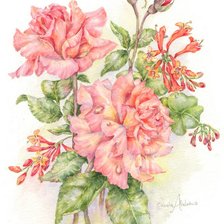 Схема вышивки «акварельная роза»