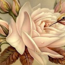 Схема вышивки «Птичка и цветок»