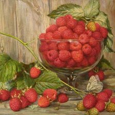 Схема вышивки «натюрморт с малиной»