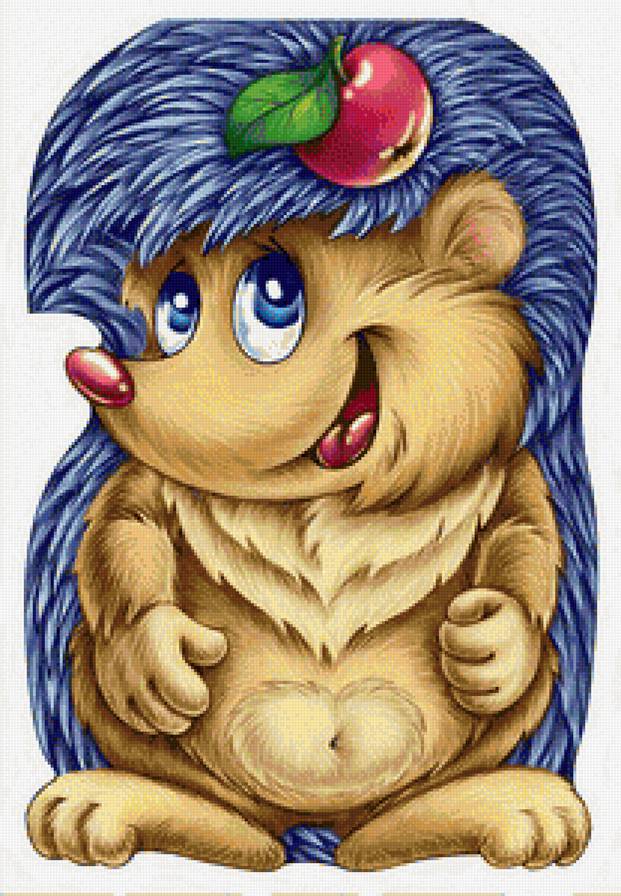 детская - ежик, яблоко - предпросмотр