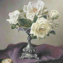 Схема вышивки «кремовые розы»