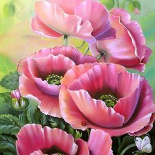 Схема вышивки «Маки»