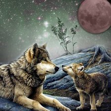 Схема вышивки «волки»