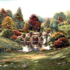 Схема вышивки «осенний парк»