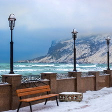 Схема вышивки «Зима в Коктебеле.»