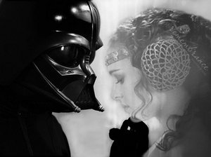 Дарт Вейдер и Падме Амидала (монохром) - память, любовь, звездные войны, star wars, падме амидала, дарт вейдер - оригинал