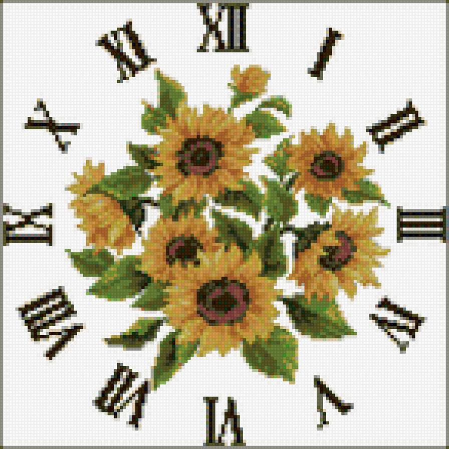 часы с подсолнухами - предпросмотр