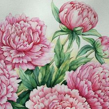 Схема вышивки «нежные пионы»