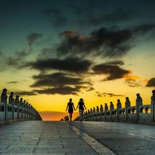 Схема вышивки «Прогулка по мосту»