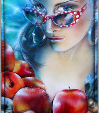 Схема вышивки «"Портрет девушки в очках"»