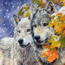 Схема вышивки «волки»