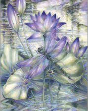 Схема вышивки «стрекозка на кувшинке»