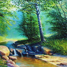 Схема вышивки «лесной ручей»