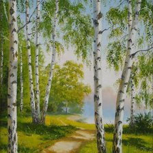 Схема вышивки «березовая роща»