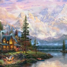 Схема вышивки «горы»