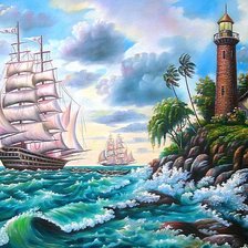 Схема вышивки «у берега»