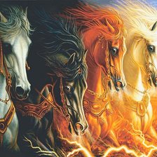 Схема вышивки «Кони»