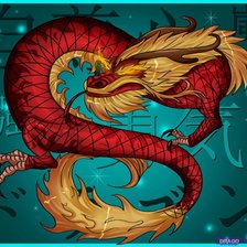 Схема вышивки «дракон»